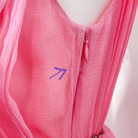 LoveShackFancy Ashida Bubble Hem Silk Mini Dress in Begonia Pink Women's Size 6 - Picture 17 of 17